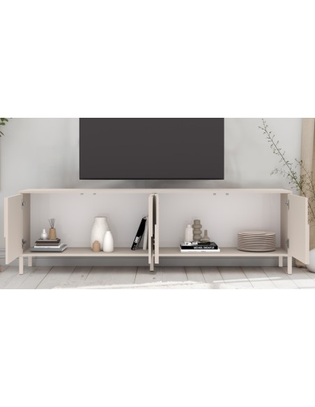 Porta TV 4 ante su piedini cashmere