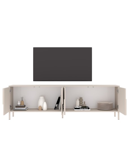 Porta TV 4 ante su piedini cashmere