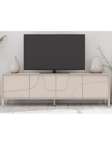 Porta TV 4 ante su piedini cashmere