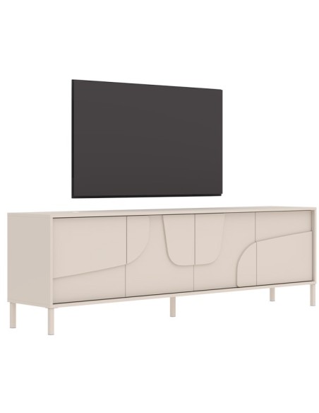 Porta TV 4 ante su piedini cashmere