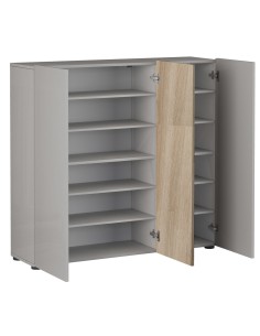 scarpiera 3 ante 10 ripiani cashmere lucido/rovere 2