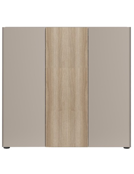 scarpiera 3 ante 10 ripiani cashmere lucido/rovere