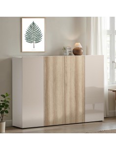 Scarpiera  mobile ingresso 4 ante cashmere lucido / rovere