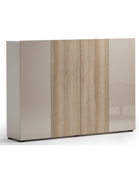 Scarpiera  mobile ingresso 4 ante cashmere lucido / rovere