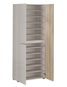 Armadio multiuso scarpiera 3 ante cashmere laccato lucido - rovere altezza 2 metri 2