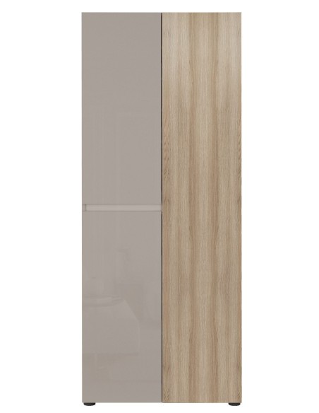 Armadio multiuso scarpiera 3 ante cashmere laccato lucido - rovere altezza 2 metri