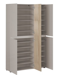 armadio scarpiera multiuso 5 ante grande cm 120 cashmere lucido / rovere 2