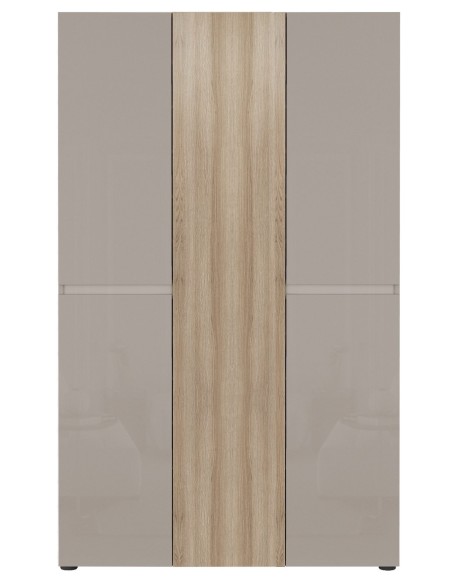 armadio scarpiera multiuso 5 ante grande cm 120 cashmere lucido / rovere