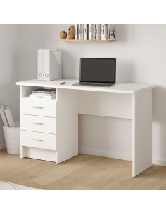 scrivania con 3 cassetti / 1 vano Bianca