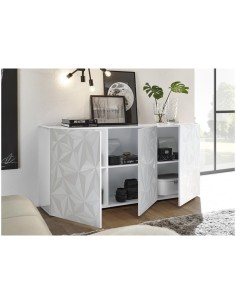 Madia 3 ante serigrafata Bianco Laccato 2