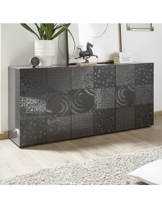 Madia 3 ante grigio serigrafato