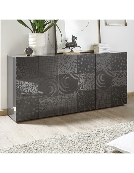 Madia 3 ante grigio serigrafato