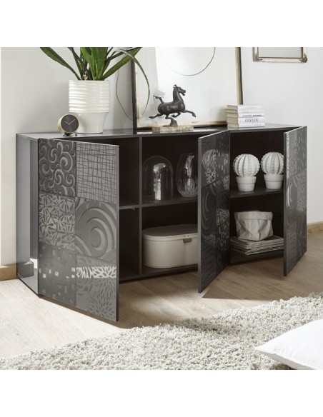 Madia 3 ante grigio serigrafato