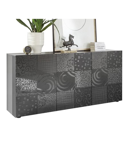 Madia 3 ante grigio serigrafato