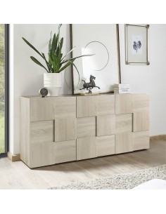 Credenza Madia con 3 ante in rilievo Rovere
