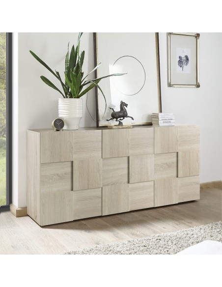 Credenza Madia con 3 ante in rilievo Rovere
