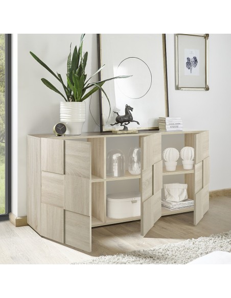 Credenza Madia con 3 ante in rilievo Rovere