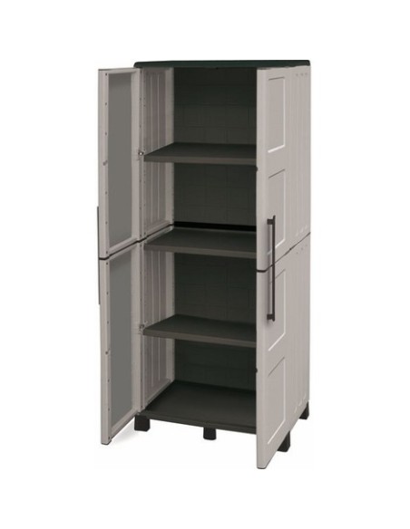 Armadio in resina con cerniere in acciaio