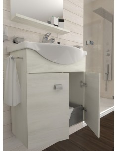 Composizione bagno completa con mobile,specchio,lavabo,led,porta asciugamani 2