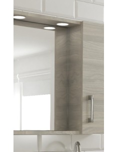Specchio 1 anta contenitore con led rovere grigio 2