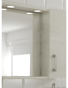 Specchio 1 anta contenitore con led rovere bianco 2
