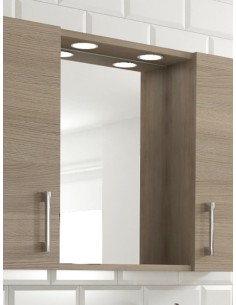 Specchio con 2 ante e 2 led Rovere fumo 2