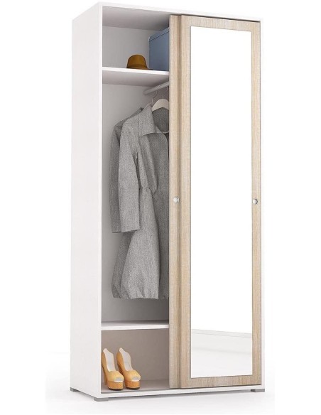 Armadio scorrevole con anta specchio.