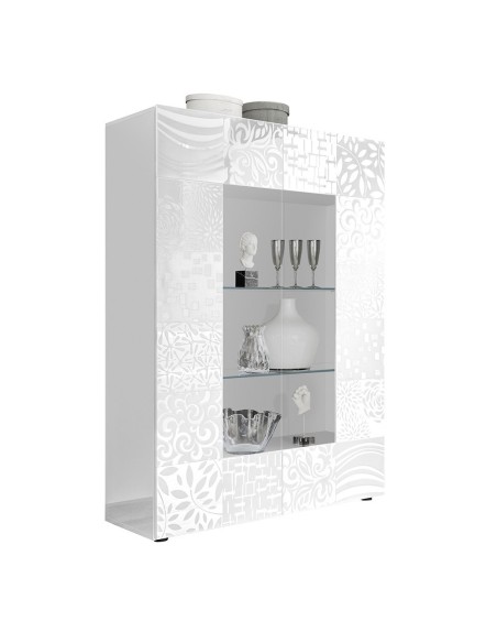 Vetrina 2 ante serigrafata bianco laccato