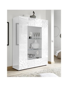 Vetrina 2 ante serigrafata bianco laccato