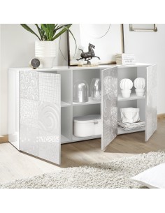 Credenza madia 3 ante serigrafata bianco laccato 2
