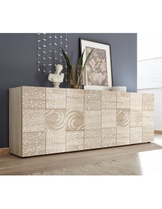 Credenza 4 ante serigrafata rovere