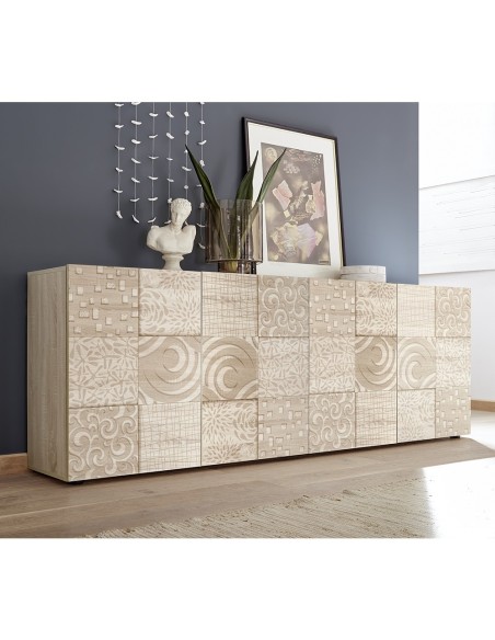 Credenza 4 ante serigrafata rovere