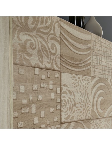 Credenza 4 ante serigrafata rovere