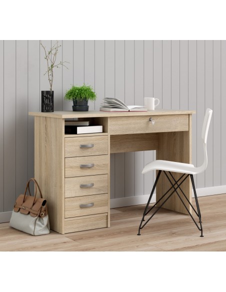 Scrivani 4 cassetti + 1 con serratura Quercia