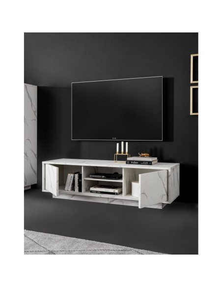 Base TV Marmo bianco
