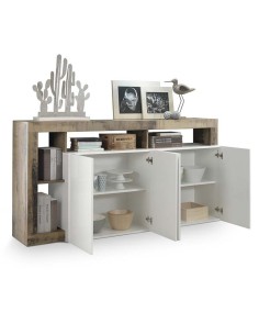 Madia 4 ante  Bianco Laccato / Pero 2