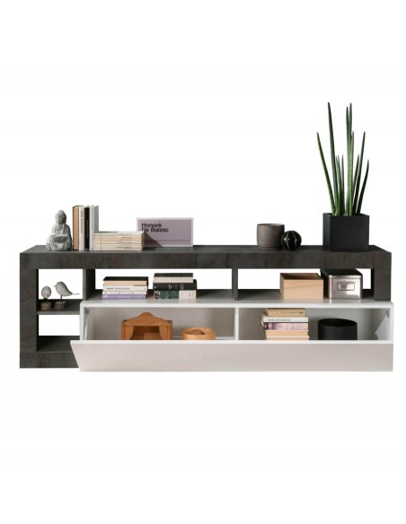 Porta TV 1 ribalta / 3 Vani Bianco Laccato Ossido