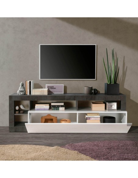 Porta TV 1 ribalta / 3 Vani Bianco Laccato Ossido