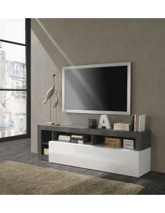 Porta TV 1 ribalta / 3 Vani Bianco Laccato Ossido