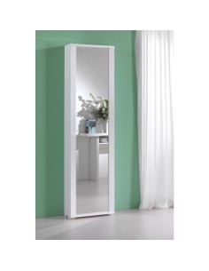 Scarpiera con specchio bianco laccato