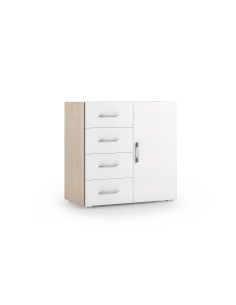 Mobile 1 anta - 4 cassetti Rovere / Bianco 2