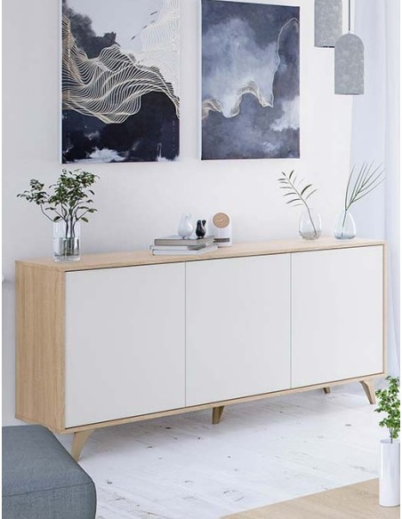 Credenza tre ante rovere / bianco
