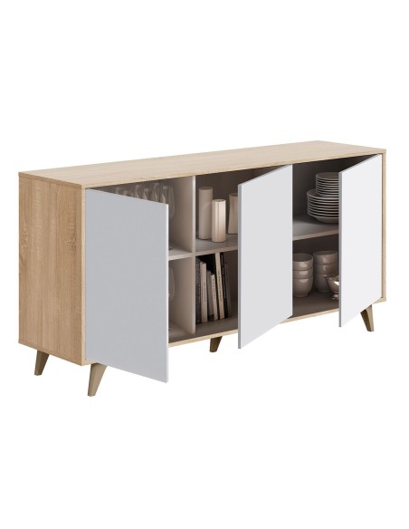 Credenza tre ante rovere / bianco