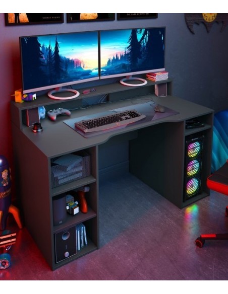 Scrivania gamer grigio antracite