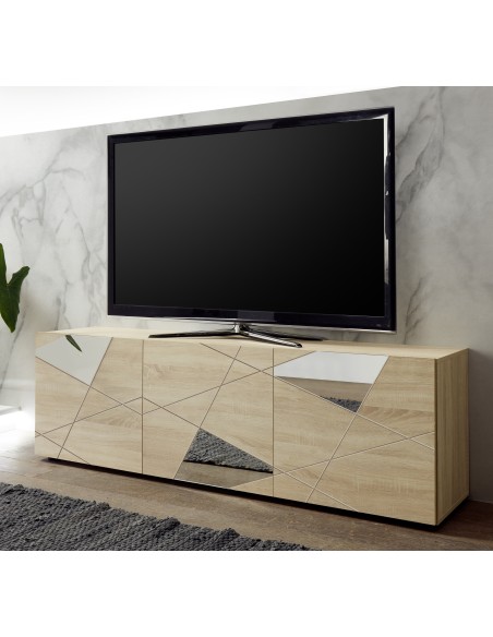 Porta TV 3 ante serigrafare con specchi