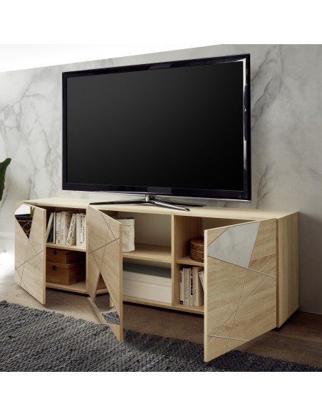 Porta TV 3 ante serigrafare con specchi