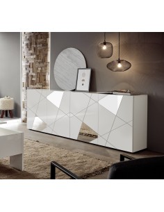 Madia 4 ante con specchi Bianco Laccato